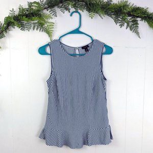 ♻️ Ann Taylor white and navy striped top